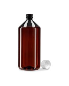 Nalaa - Leerflasche 1 L - Braun – lebensmittelecht & pharmazeutisch geeignet
